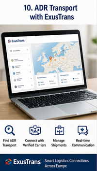 ADR logistics platform connecting dangerous goods customers and certified transport carriers in Europe