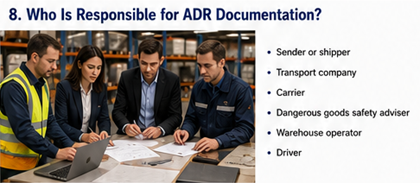 Transport company and shipper responsible for ADR dangerous goods paperwork